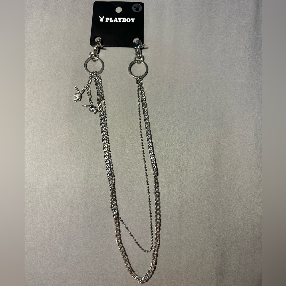 Playboy silver wallet chain